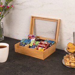 Bambusz tea doboz teafilterekhez - 6 rekesz, ZELLER