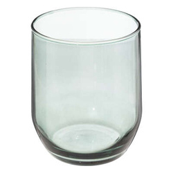 Színes üvegből készült, alacsony, 310 ml-es pohár.