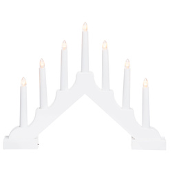 LED adventi gyertya, 7 lámpa, 29 cm, fehér