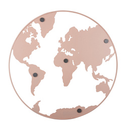Fém jegyzettábla, Föld alakú, WORLD, Ø 50 cm