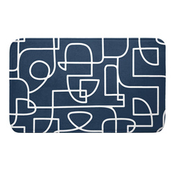 Sötétkék LABYRINTHE fürdőszobai szőnyeg, 45 x 75 cm