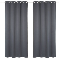 Sötétítő függöny fémgyűrűkkel 135 x 240 cm, 2 darabos szett, antracit színű