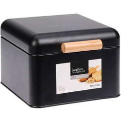 Fém kenyértartó fa fogantyúval, 22 x 20 x 14 cm