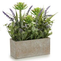 Művirágok beton virágcserépben az erkélyre, 7 x 17 x 23 cm