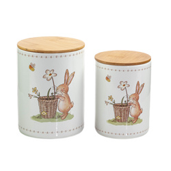 Charmy kerámia konyhai tárolók, nyuszi mintával, 2 darab