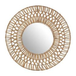 Milou kerek tükör, rattan fonott keretben, Ø 58 cm