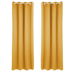 Sötétítő függöny fémgyűrűkkel 135 x 240 cm, 2 darabos szett, sárga
