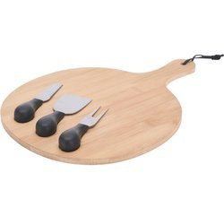 Sajttálca, bambusz, 3 kés a készletben