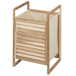 Fából készült mosókosár ACINA textiltáskával, 56 literes, WENKO