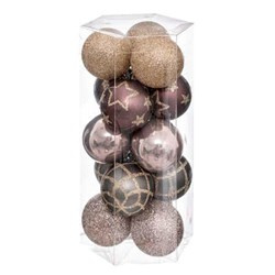 Műanyag díszgömb készlet, Ø 5 cm, 15 db.