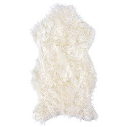 Dekoratív szőnyeg, prém, 50 x 90 cm, fehér színben