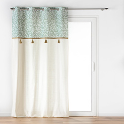 Két színű pamut függöny bojtokkal, VIVOLINE, 140 x 240 cm