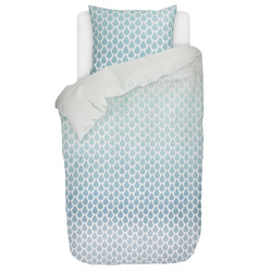 Díszes pamut szatén ágynemű türkiz mintával, 140 x 220 cm, Esprit,