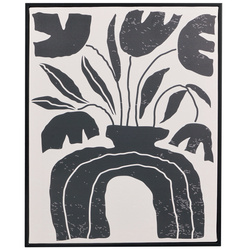 Fekete keretben, növényi motívummal készült kép, EMBER, 40 x 50 cm